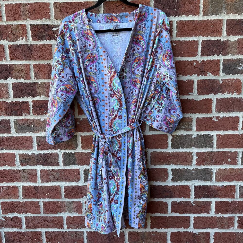NWT Vera Bradley Lavender Paisley Wrap Robe Size S/M